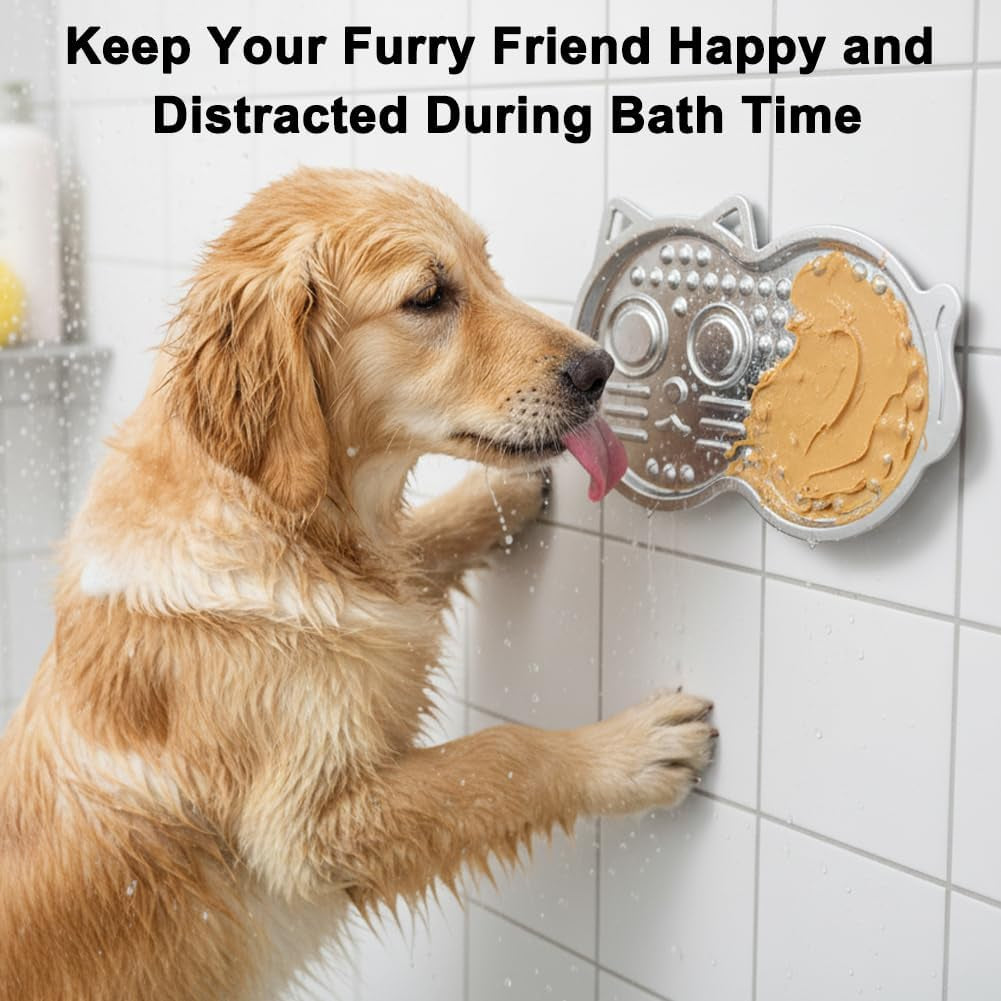 Stainless Steel Lick Mat with Suction Cups for Dogs and Cats - Slow Feeder Solution