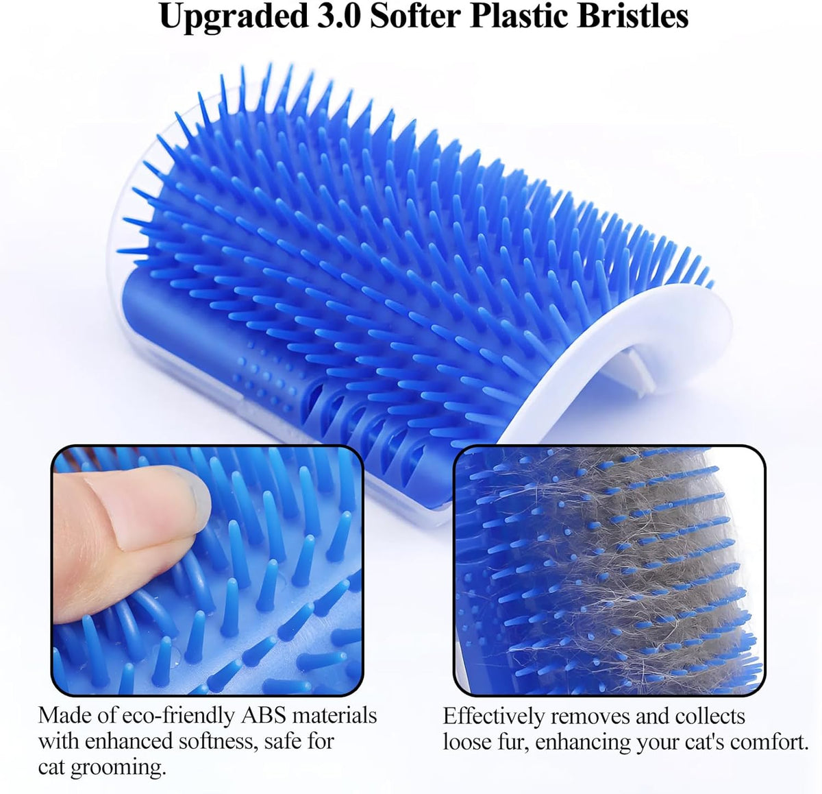 Cat Wall Scratcher and Self-Grooming Brush Set with Catnip - 2PCS Corner Grooming Combs for Long and Short Fur Cats
