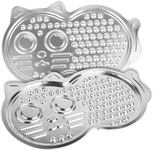 Stainless Steel Lick Mat with Suction Cups for Dogs and Cats - Slow Feeder Solution