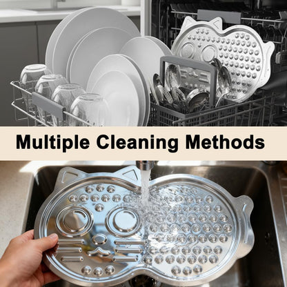 Stainless Steel Lick Mat with Suction Cups for Dogs and Cats - Slow Feeder Solution