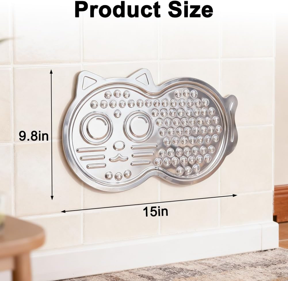 Stainless Steel Lick Mat with Suction Cups for Dogs and Cats - Slow Feeder Solution