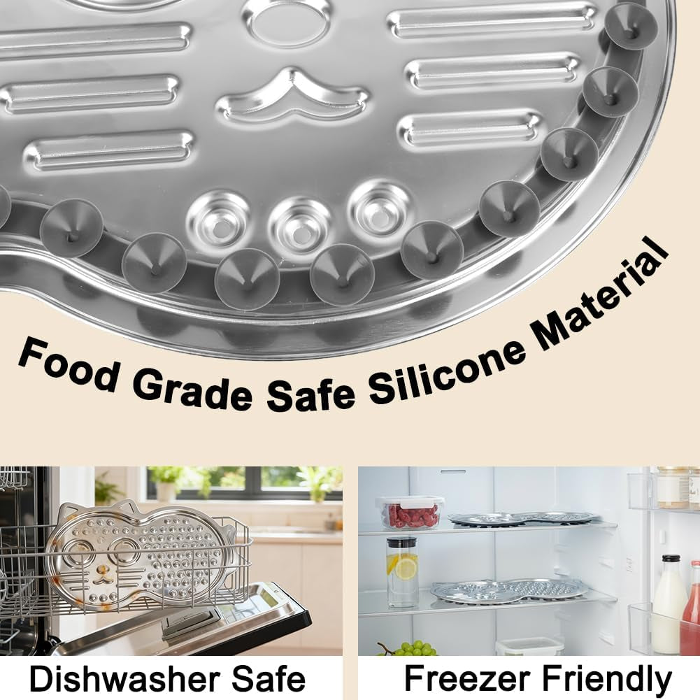 Stainless Steel Lick Mat with Suction Cups for Dogs and Cats - Slow Feeder Solution