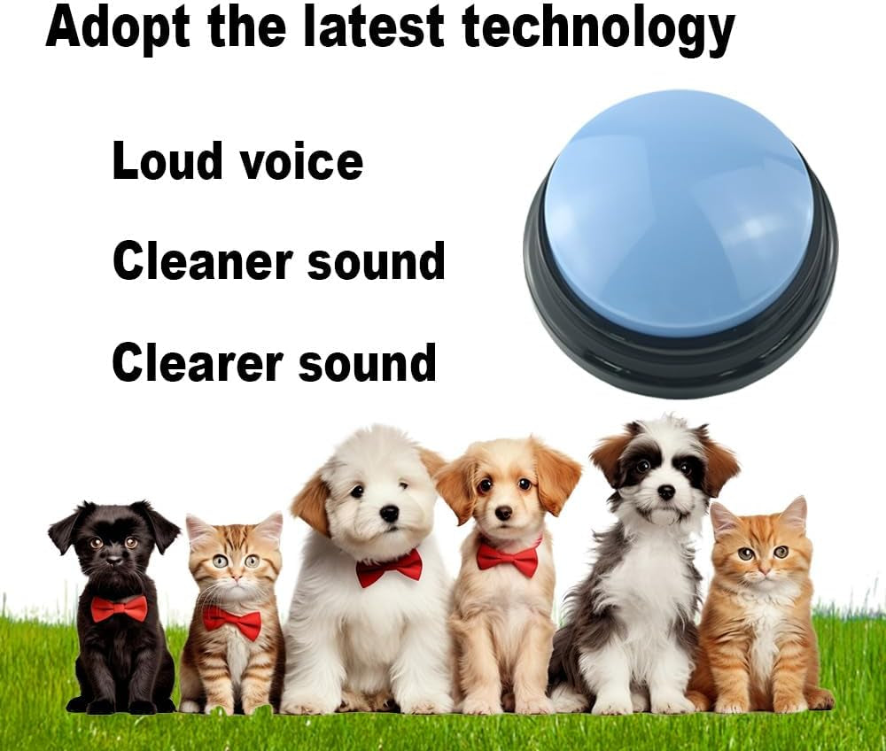 4-Piece Recordable Dog Communication Button Set with Stickers for Interactive Training
