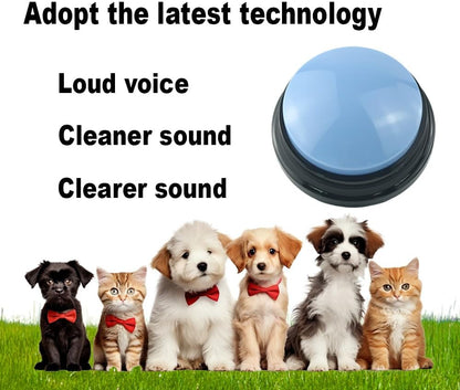 4-Piece Recordable Dog Communication Button Set with Stickers for Interactive Training